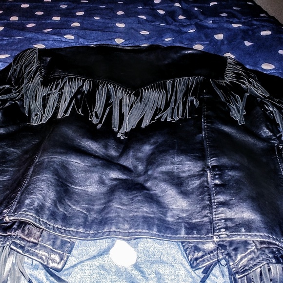 Vintage custom made leather jacket rocker punk - Picture 4 of 5